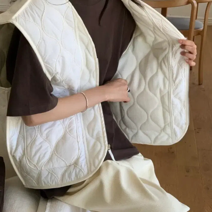 [BUNJANG] Loose Fit Quilted Vest / 루즈핏 플리스 퀄팅 누빔 조끼