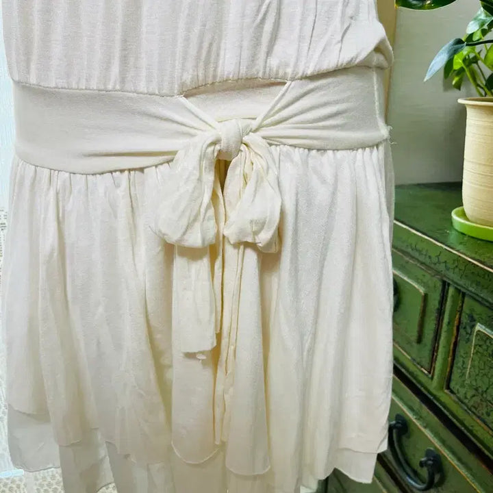[BUNJANG] Ivory Lace Trim Cotton Dress / 나시 면 원피스