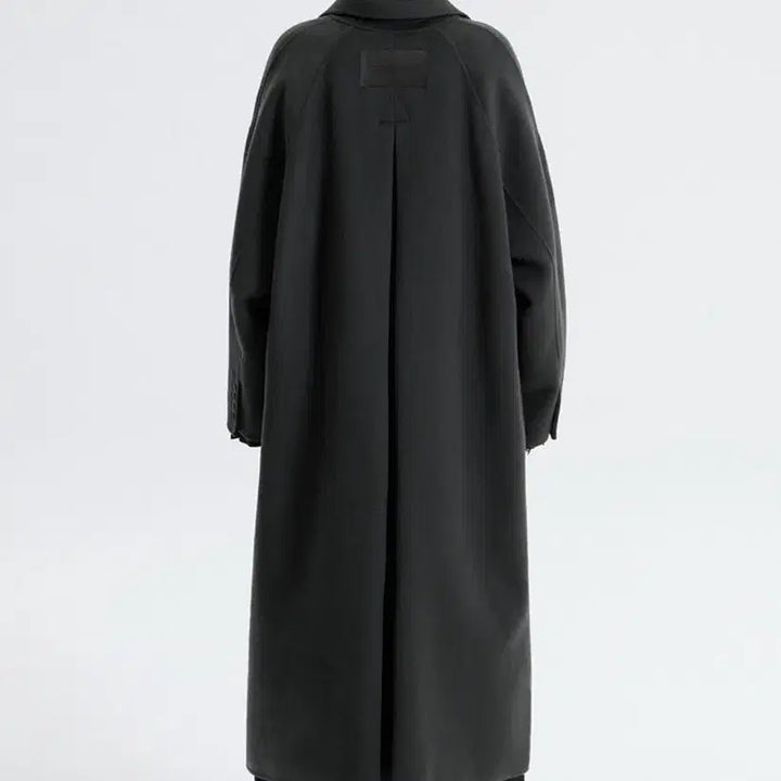 [BUNJANG] Trimming Bird Wide Long Coat Dark Gray / 트리밍버드 와이드 롱코트 다크그레이