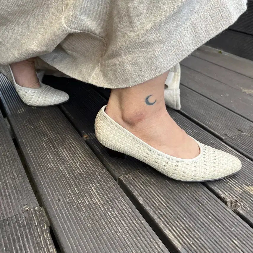 [BUNJANG] Ivory Weaving Japanese Handmade Leather Shoes 235 / 아이보리 위빙 일본수제 가죽구두 235
