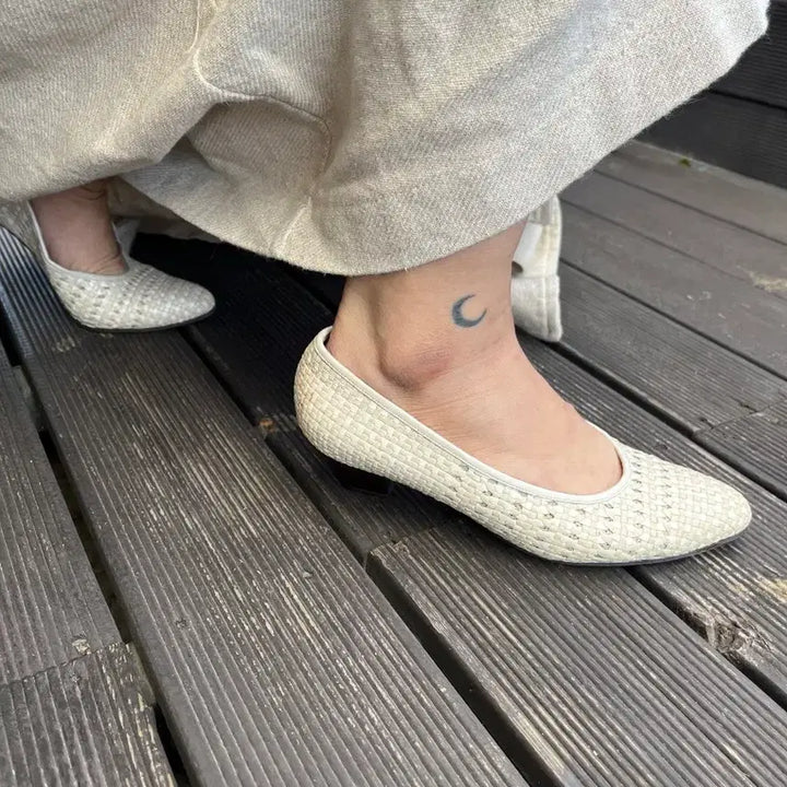 [BUNJANG] Ivory Weaving Japanese Handmade Leather Shoes 235 / 아이보리 위빙 일본수제 가죽구두 235