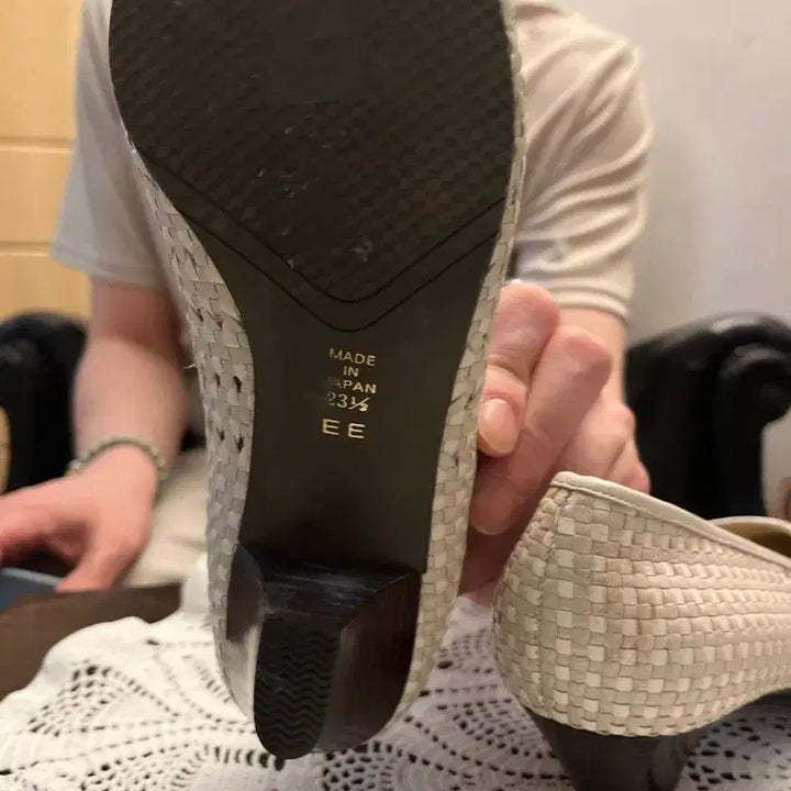 [BUNJANG] Ivory Weaving Japanese Handmade Leather Shoes 235 / 아이보리 위빙 일본수제 가죽구두 235