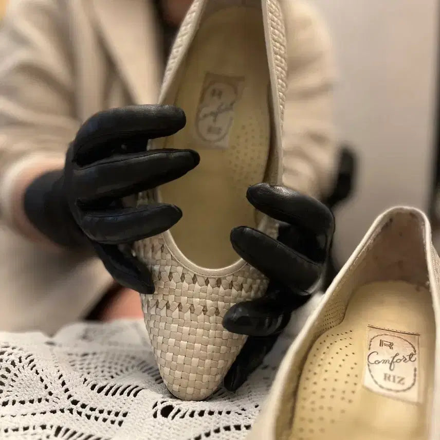 [BUNJANG] Ivory Weaving Japanese Handmade Leather Shoes 235 / 아이보리 위빙 일본수제 가죽구두 235