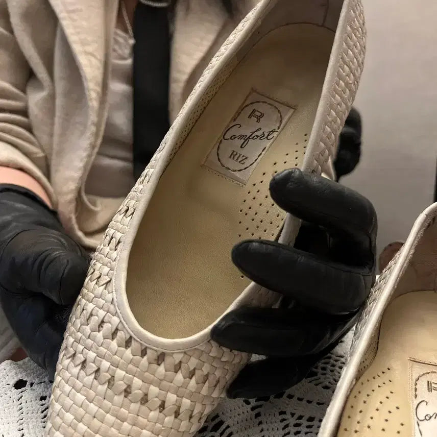 [BUNJANG] Ivory Weaving Japanese Handmade Leather Shoes 235 / 아이보리 위빙 일본수제 가죽구두 235