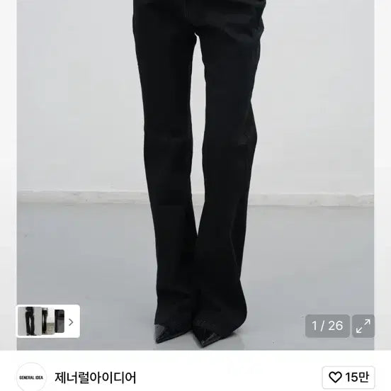 [BUNJANG] General Idea Black Bootcut Denim Pants L / 제너럴아이디어 블랙 부츠컷 데님 팬츠 L