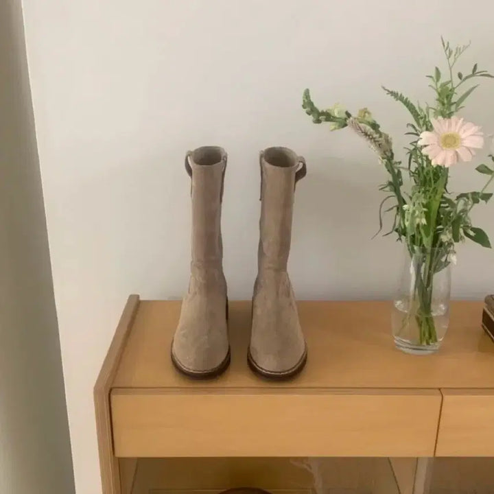 [BUNJANG] Suede Mid Boots Mocha 240 / 스웨이드 미들 부츠 모카 240