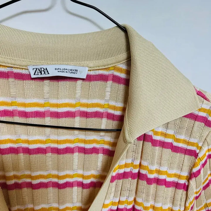 [BUNJANG] ZARA Striped Knit Collar Long Dress / 자라 스트라이프 카라 니트 원피스 새상품