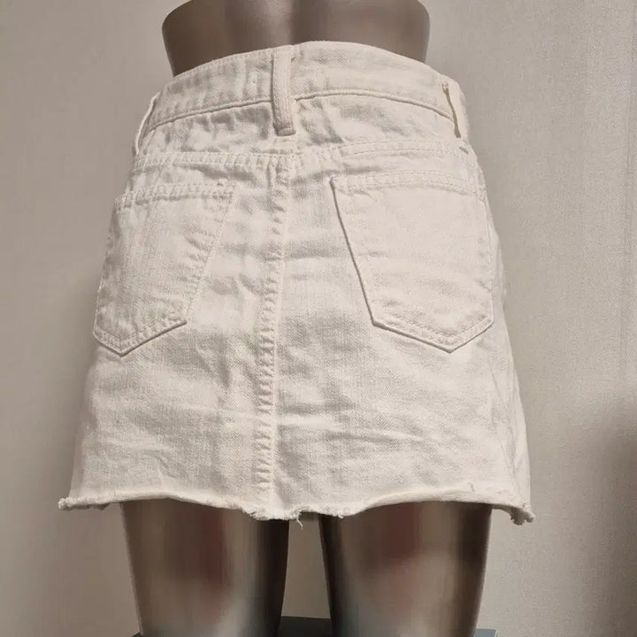 [BUNJANG] White Denim Mini Skirt S / 화이트 데님 미니 스커트 S