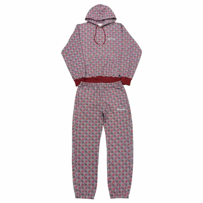[BUNJANG] thisisneverthat Tile Pattern Fleece Sweat Set Burgundy XL / 디스이즈네버댓 타일 패턴 기모 스웻 셋업 세트 버건디 XL