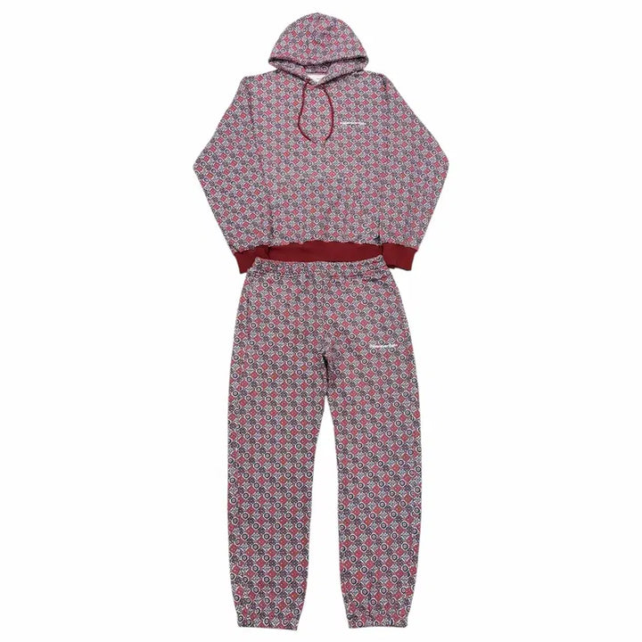 [BUNJANG] thisisneverthat Tile Pattern Fleece Sweat Set Burgundy XL / 디스이즈네버댓 타일 패턴 기모 스웻 셋업 세트 버건디 XL