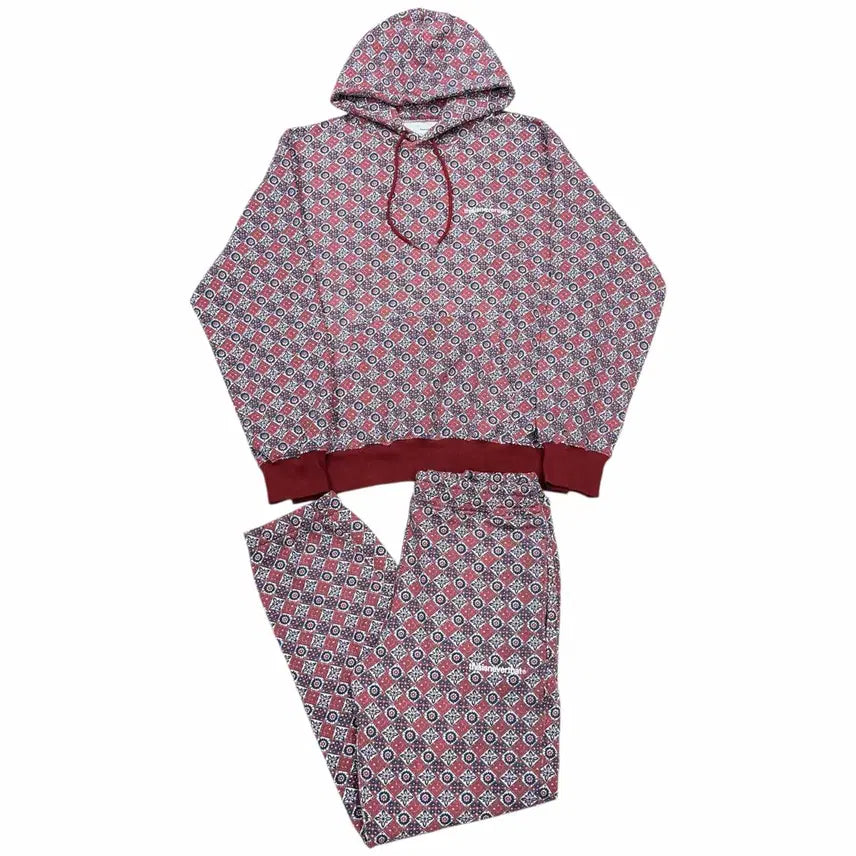 [BUNJANG] thisisneverthat Tile Pattern Fleece Sweat Set Burgundy XL / 디스이즈네버댓 타일 패턴 기모 스웻 셋업 세트 버건디 XL