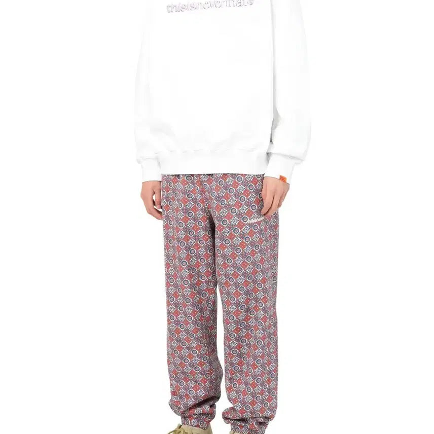 [BUNJANG] thisisneverthat Tile Pattern Fleece Sweat Set Burgundy XL / 디스이즈네버댓 타일 패턴 기모 스웻 셋업 세트 버건디 XL
