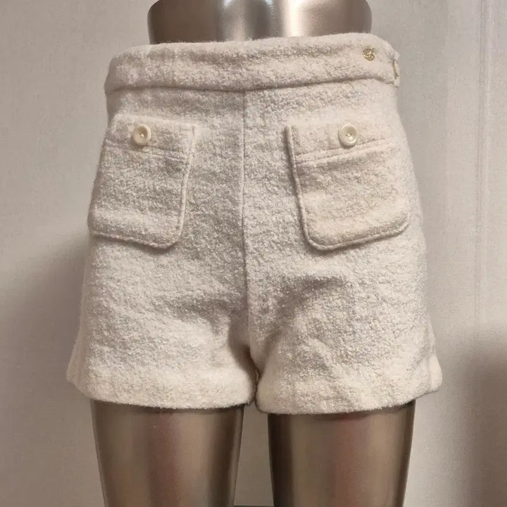 [BUNJANG] White Tweed Shorts S / 화이트 트위드 반바지 S
