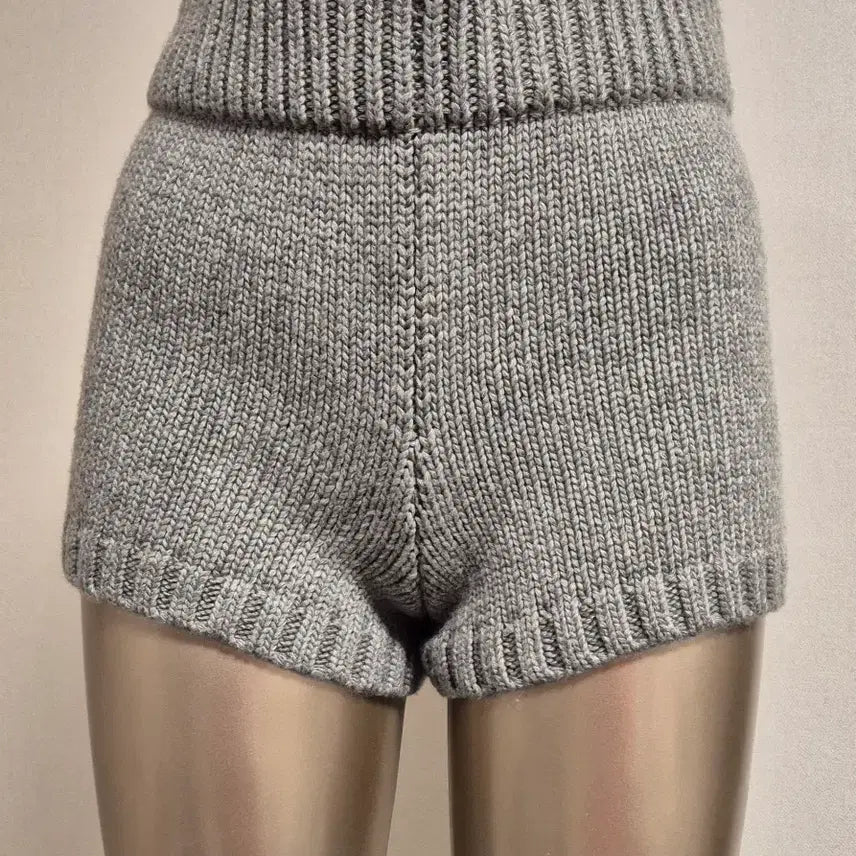 [BUNJANG] Unbranded Knit Shorts Gray S / 니트 숏팬츠 반바지 회색 S