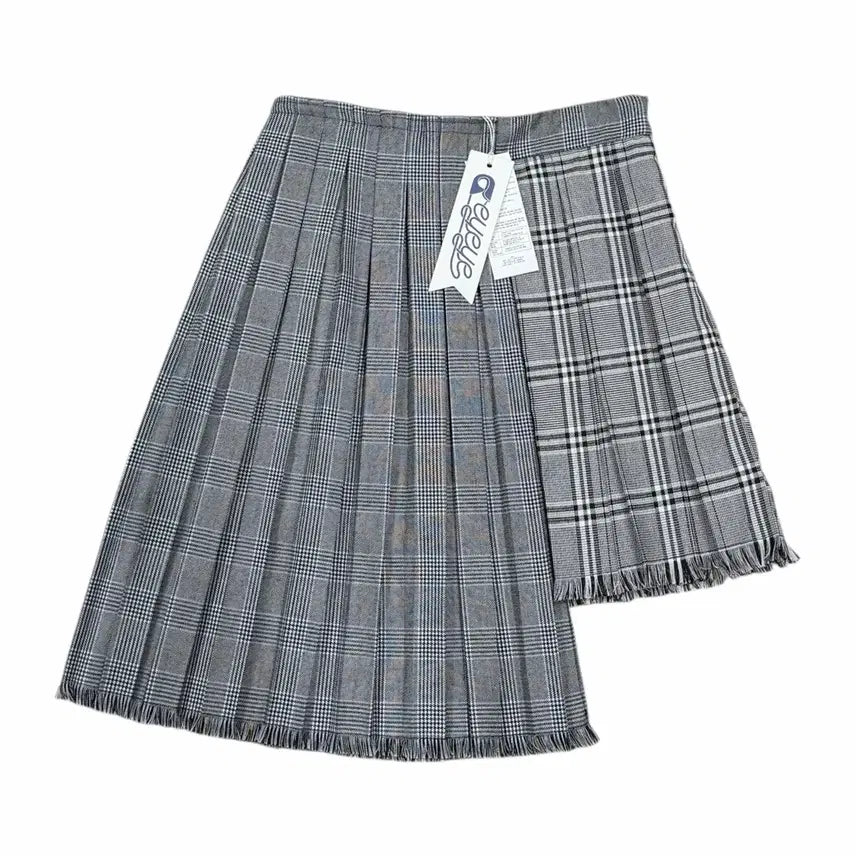 [BUNJANG] EYE EYE Check Mix Pleats Skirt / 아이아이 체크 믹스 플리츠 스커트 치마 S