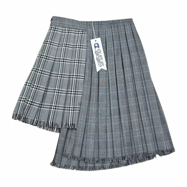 [BUNJANG] EYE EYE Check Mix Pleats Skirt / 아이아이 체크 믹스 플리츠 스커트 치마 S