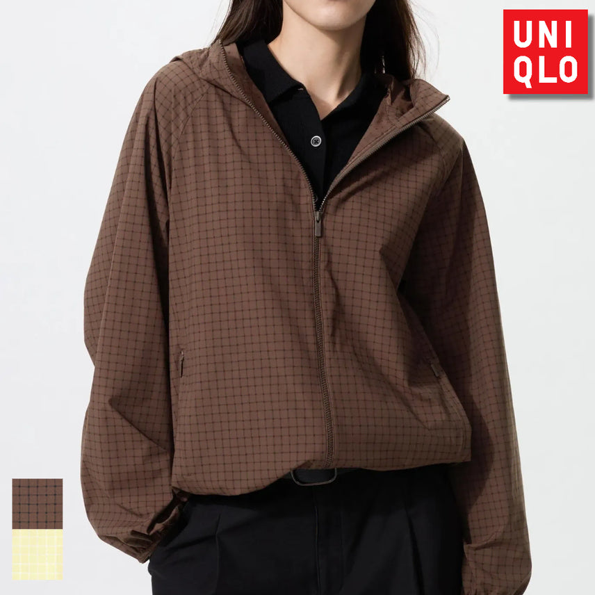 [BUNJANG] Uniqlo Pocketable UV Cut Check Parka Windbreaker / 유니클로 포켓터블 UV컷 체크 파카 바람막이