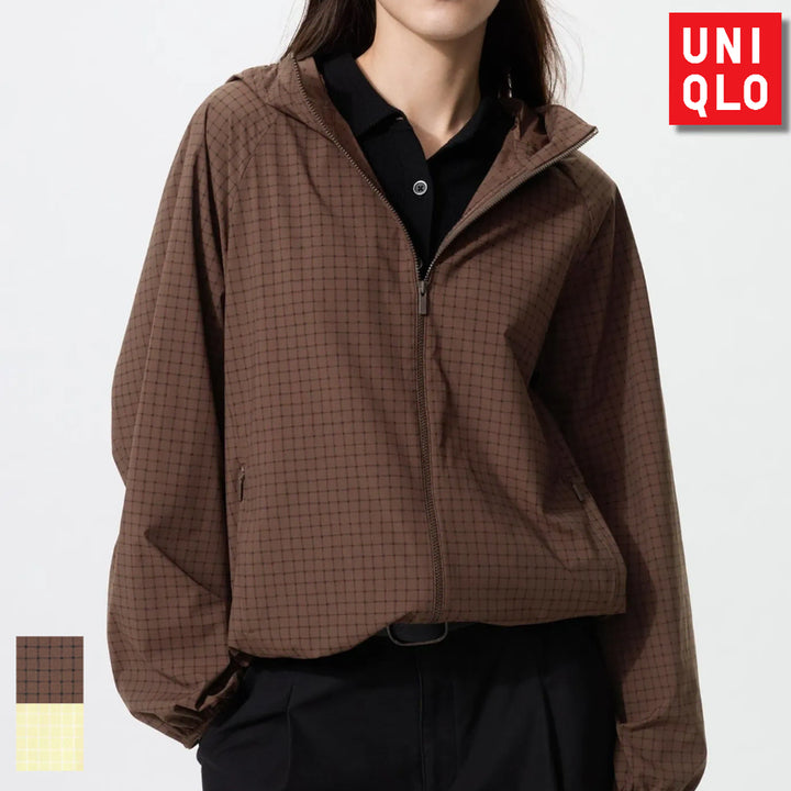 [BUNJANG] Uniqlo Pocketable UV Cut Check Parka Windbreaker / 유니클로 포켓터블 UV컷 체크 파카 바람막이