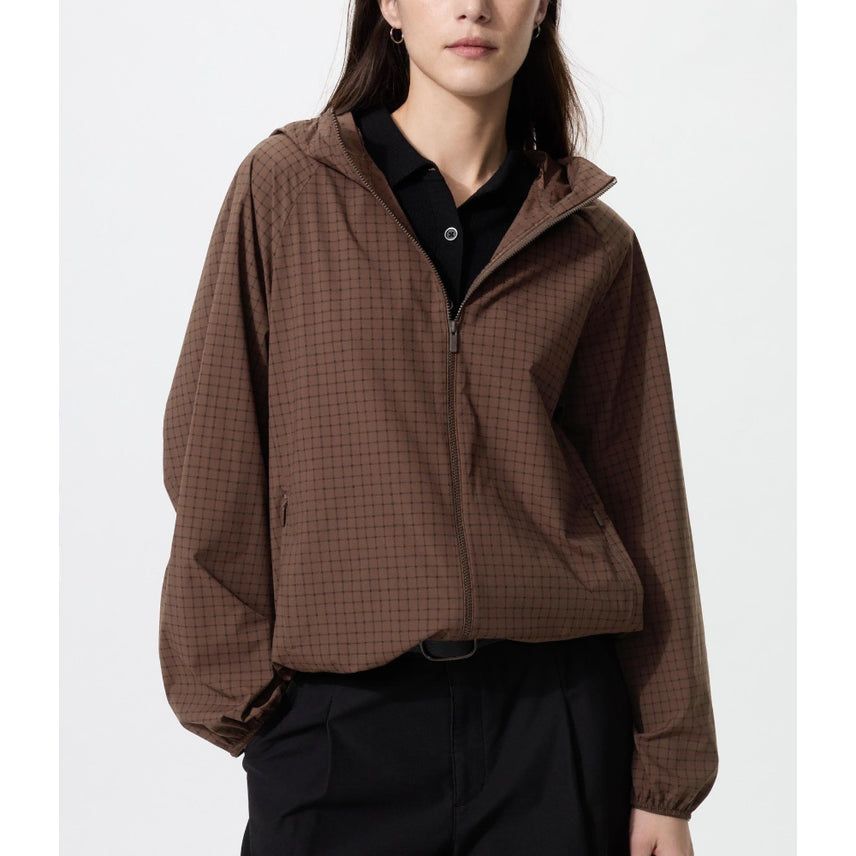 [BUNJANG] Uniqlo Pocketable UV Cut Check Parka Windbreaker / 유니클로 포켓터블 UV컷 체크 파카 바람막이
