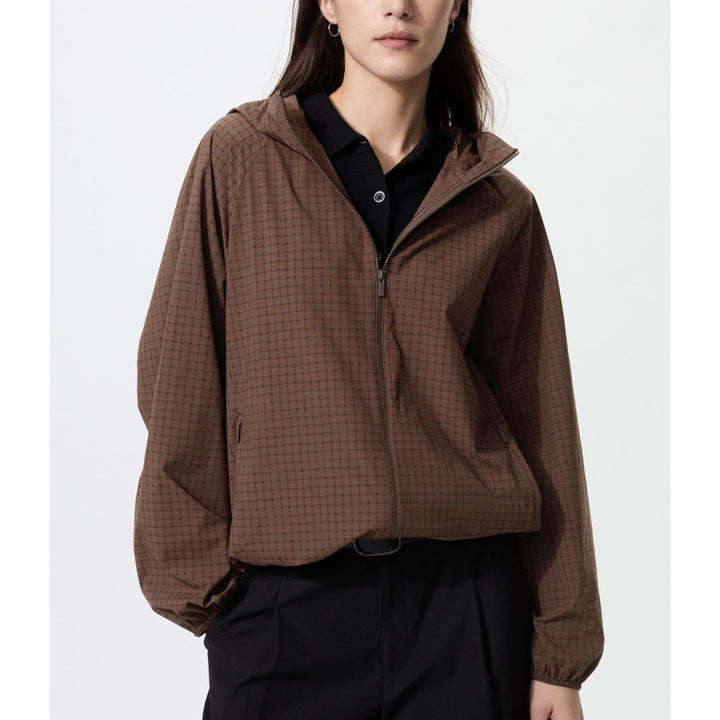 [BUNJANG] Uniqlo Pocketable UV Cut Check Parka Windbreaker / 유니클로 포켓터블 UV컷 체크 파카 바람막이