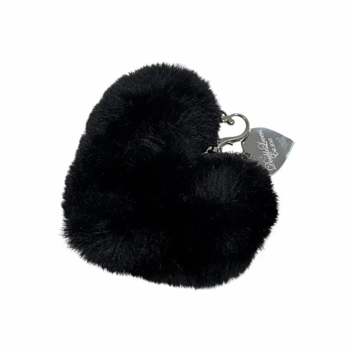 [BUNJANG] Double Lovers Heart Love Fur Keyring / 더블러버스 하트 러브 퍼 키링 블랙