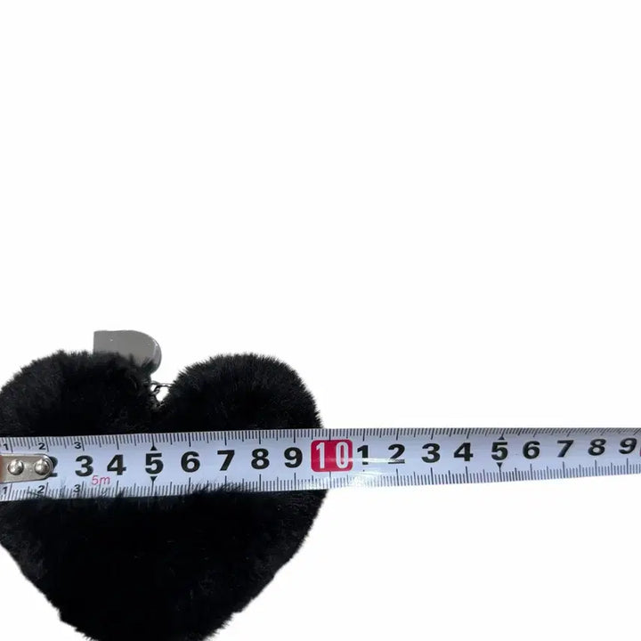 [BUNJANG] Double Lovers Heart Love Fur Keyring / 더블러버스 하트 러브 퍼 키링 블랙