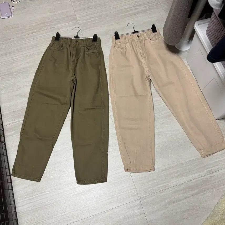 [BUNJANG] H&amp;M Balloon Fit Pants (New) Khaki &amp; Beige / H&amp;M 벌룬핏바지 새상품 카키,베이지 허리 25~ 밴딩 (155/60A)