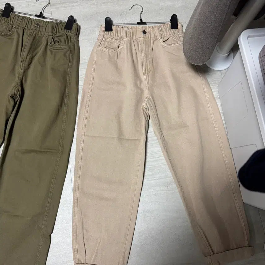 [BUNJANG] H&amp;M Balloon Fit Pants (New) Khaki &amp; Beige / H&amp;M 벌룬핏바지 새상품 카키,베이지 허리 25~ 밴딩 (155/60A)
