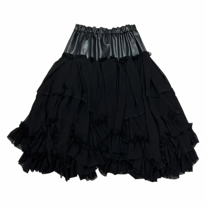 [BUNJANG] Comme des Garcons Ruffle Satin Long Skirt XS / 2024 꼼데가르송 러플 새틴 캉캉 롱스커트 치마 블랙 XS