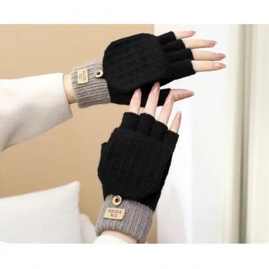 [BUNJANG] Fingerless Mitten Touch Half Gloves / 핑거리스 벙어리 덮개 장갑 터치 손가락 반장갑