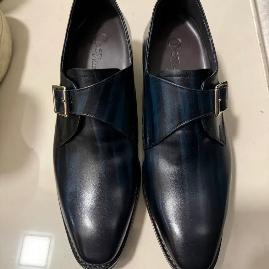 [BUNJANG] Patina Navy Formal Wedding Shoes / 예복 웨딩 7cm키높이 구두 파티나네이비
