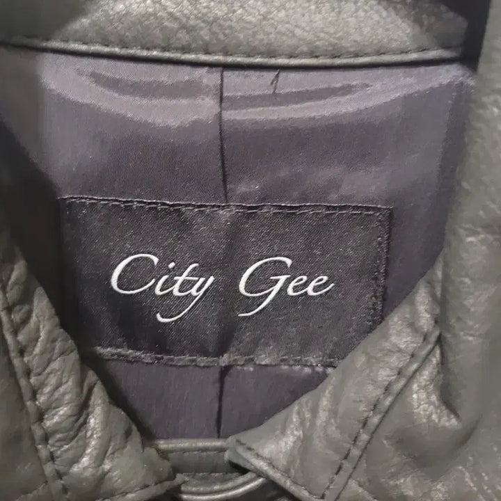 [BUNJANG] City Gee Black Leather Trench Coat (Size 55) / City Gee 블랙 가죽 트렌치 코트55사이즈