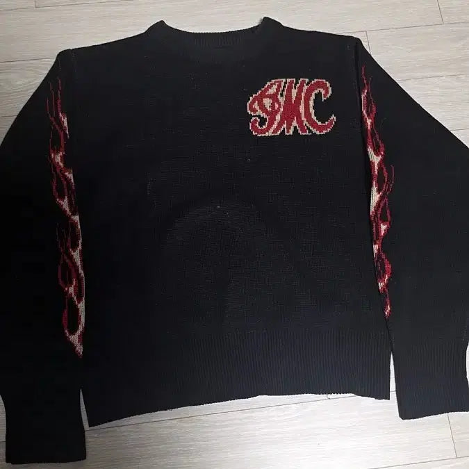 [BUNJANG] Indian Motorcycle Flame Knit Sweater / 인디언 모터사이클 flame knit sweater