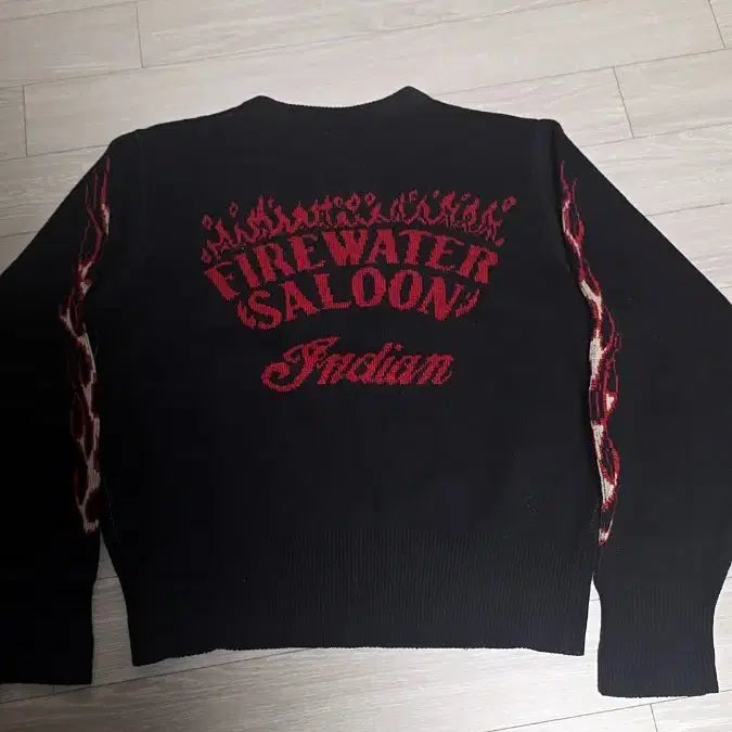 [BUNJANG] Indian Motorcycle Flame Knit Sweater / 인디언 모터사이클 flame knit sweater