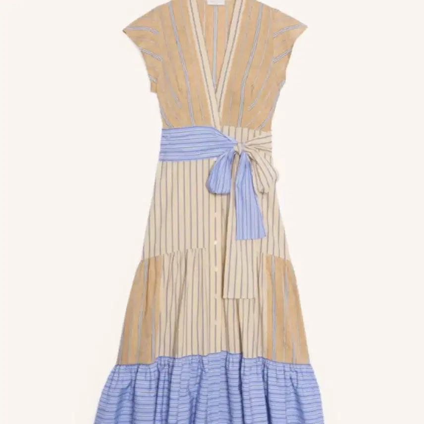 [BUNJANG] Sandro Striped Long Dress / 산드로 스트라이프 롱 원피스