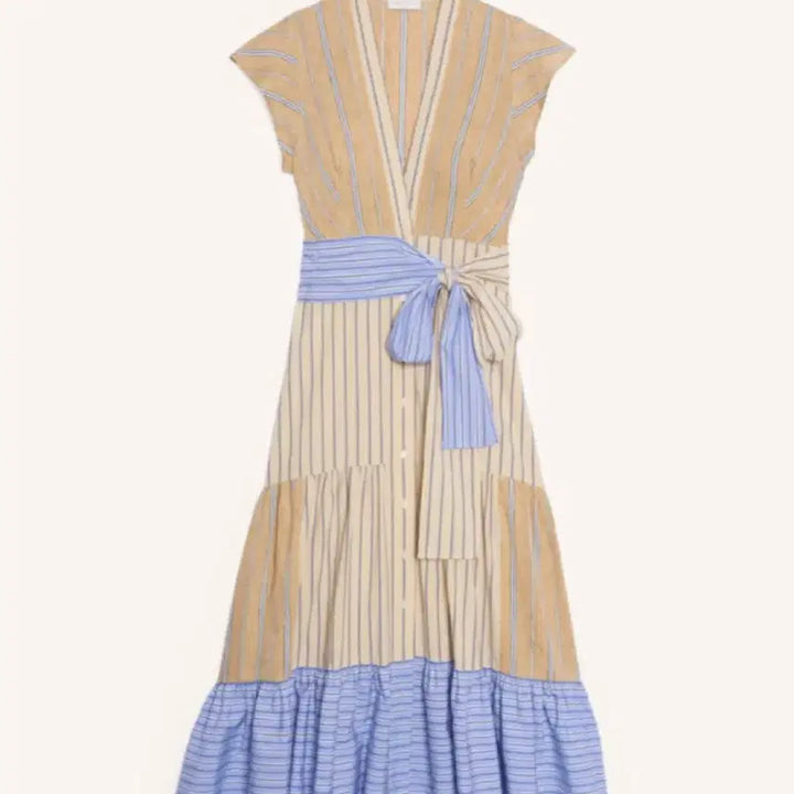 [BUNJANG] Sandro Striped Long Dress / 산드로 스트라이프 롱 원피스
