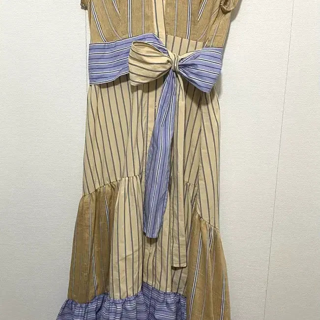 [BUNJANG] Sandro Striped Long Dress / 산드로 스트라이프 롱 원피스
