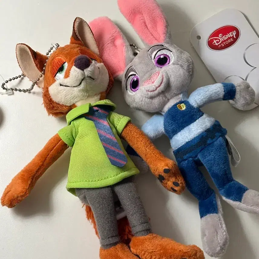 [BUNJANG] Disney Zootopia Judy and Nick Plush Keyring Set / 디즈니 주토피아 인형 키링 2종 세트