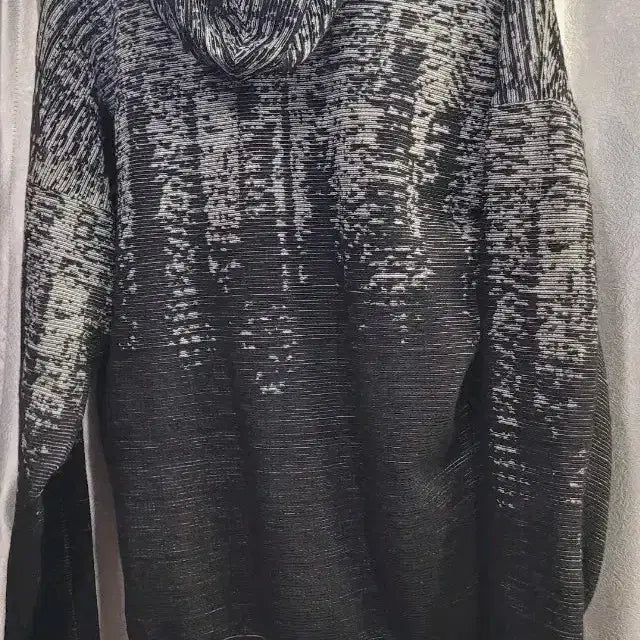 [BUNJANG] Adidas Patterned Hooded Zip-up Jacket (Black, Size 105) / 아디다스 패턴 후드 집업 자켓 블랙 105사이즈