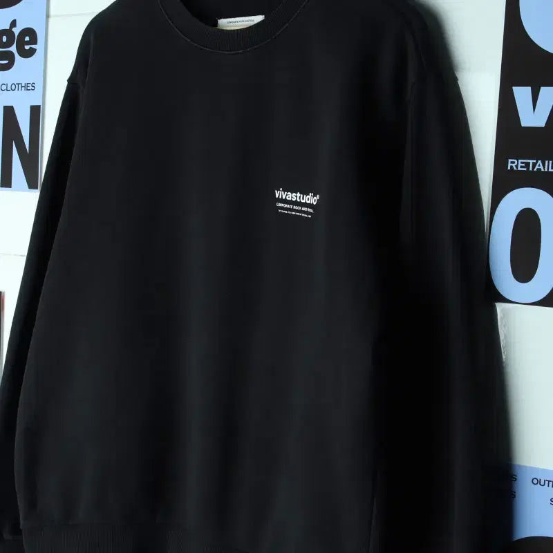 [BUNJANG] VIVASTUDIO Sweatshirt Black / (M-L) 비바스튜디오 맨투맨 티셔츠 블랙 아메카지-1783E