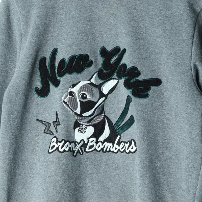 [BUNJANG] W(M) MLB New York Yankees Bulldog Embroidered Sweatshirt / W(M) MLB 엠엘비 맨투맨 티셔츠 뉴욕양키즈 불독 자수-17846