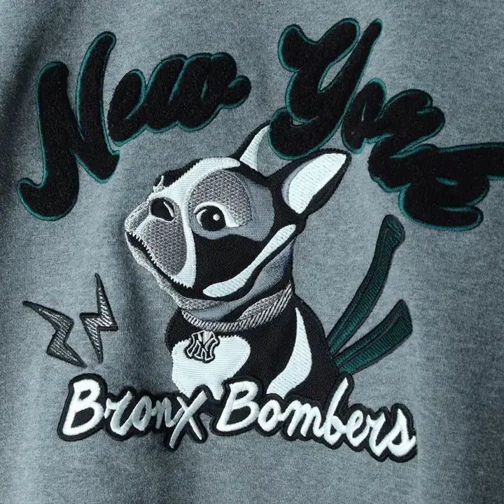 [BUNJANG] W(M) MLB New York Yankees Bulldog Embroidered Sweatshirt / W(M) MLB 엠엘비 맨투맨 티셔츠 뉴욕양키즈 불독 자수-17846