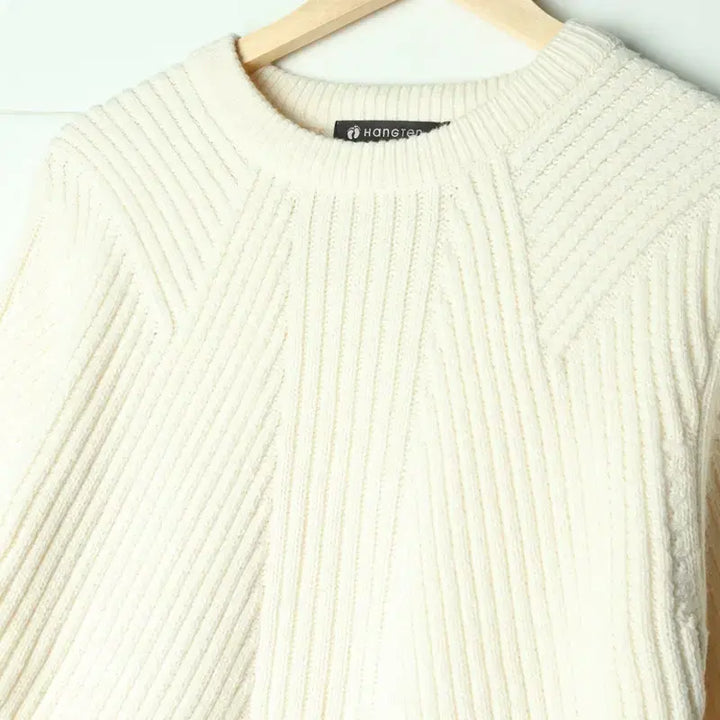 [BUNJANG] Hangten Cable Knit Sweater / (L) 행텐 니트 아이보리 케이블 꽈배기-17849