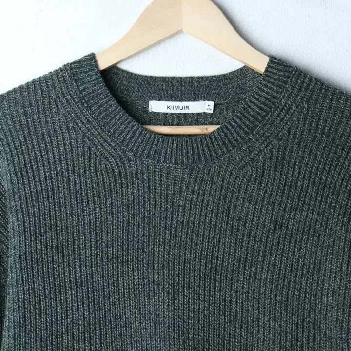 [BUNJANG] KIMUUE Knit Green Solid Sweater / (M-L) 키뮤어 니트 그린 무지 놈코어-1784E