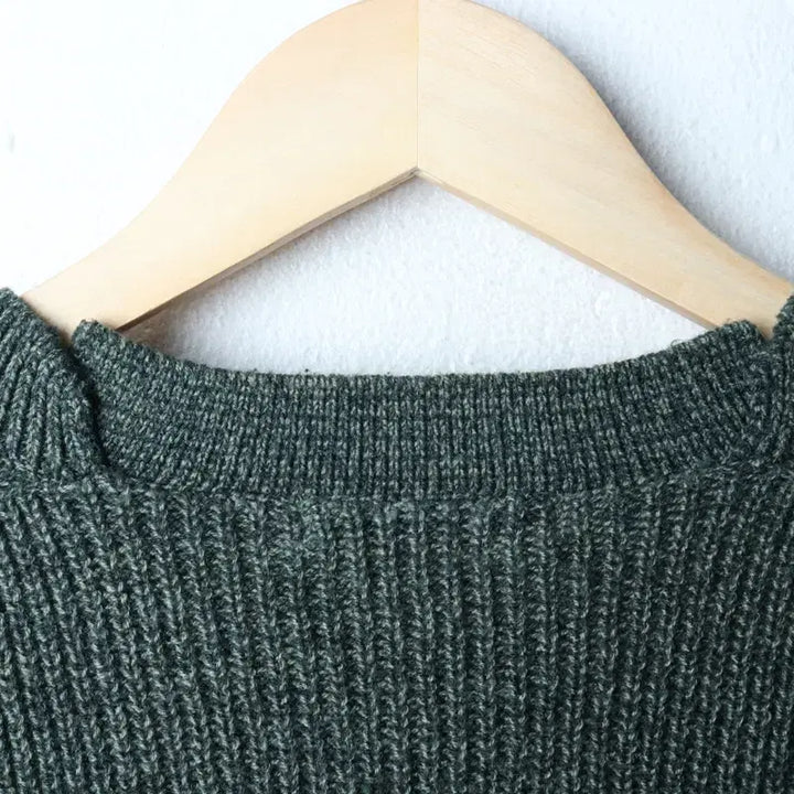 [BUNJANG] KIMUUE Knit Green Solid Sweater / (M-L) 키뮤어 니트 그린 무지 놈코어-1784E