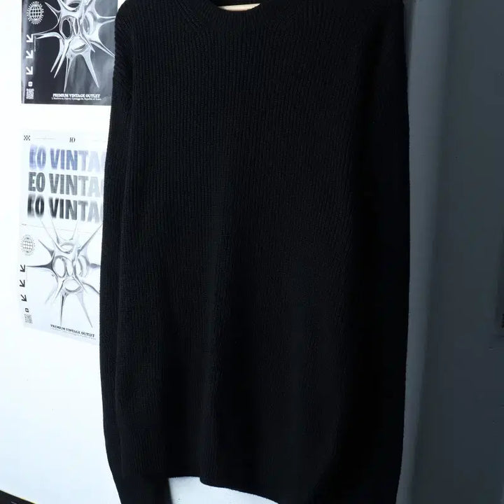 [BUNJANG] KIMUR Knit Black Solid Sweater / (M-L) 키뮤어 니트 블랙 무지 놈코어-1784F