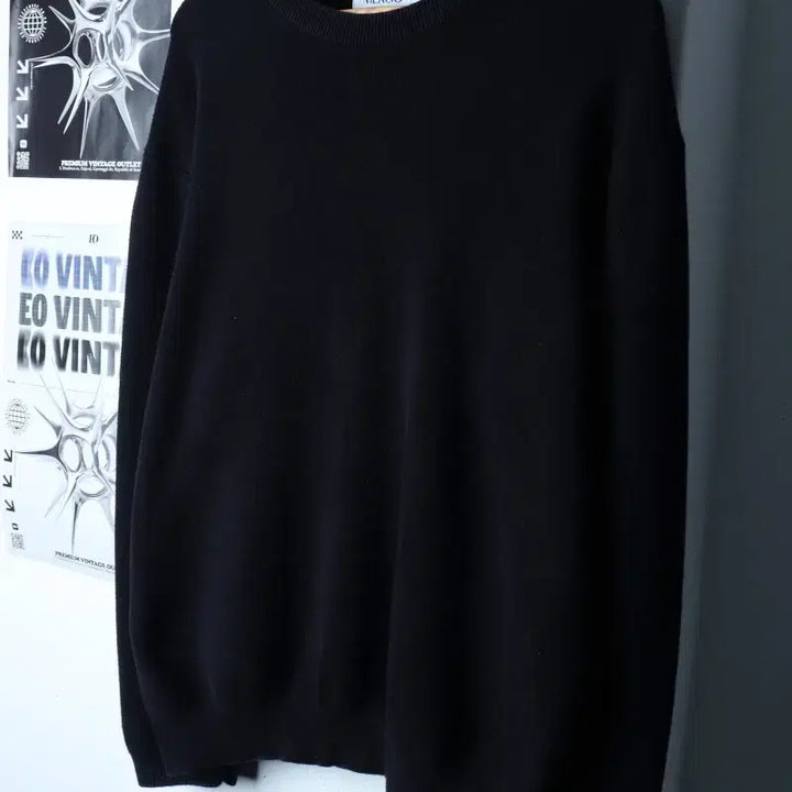 [BUNJANG] Mergo Knit Black Basic Sweater / (L-2XL) 메르고 니트 블랙 무지 놈코어-17850