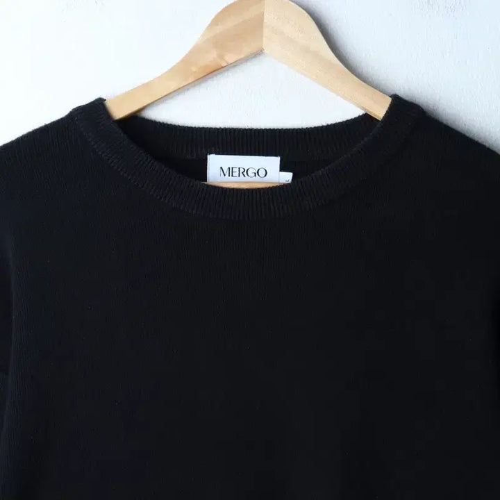 [BUNJANG] Mergo Knit Black Basic Sweater / (L-2XL) 메르고 니트 블랙 무지 놈코어-17850