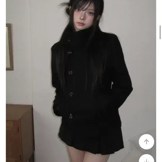 [SOLD OUT] 모디무드 슬림핏 하프 더블 하이넥 모직 코트