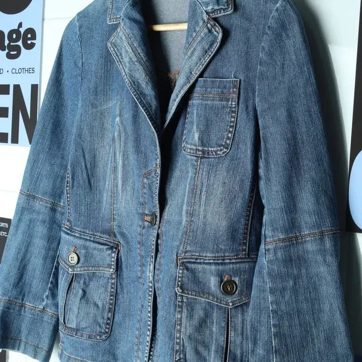 [BUNJANG] ZIO SONGZIO Denim Windbreaker Jacket / W(S-M) 지오송지오 집업 바람막이 점퍼자켓 데님 청-17810